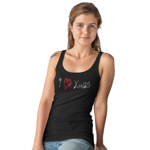 I Love Xmas Crystal Rhinestone T-Shirt or Vest - Crystal Design 4 U