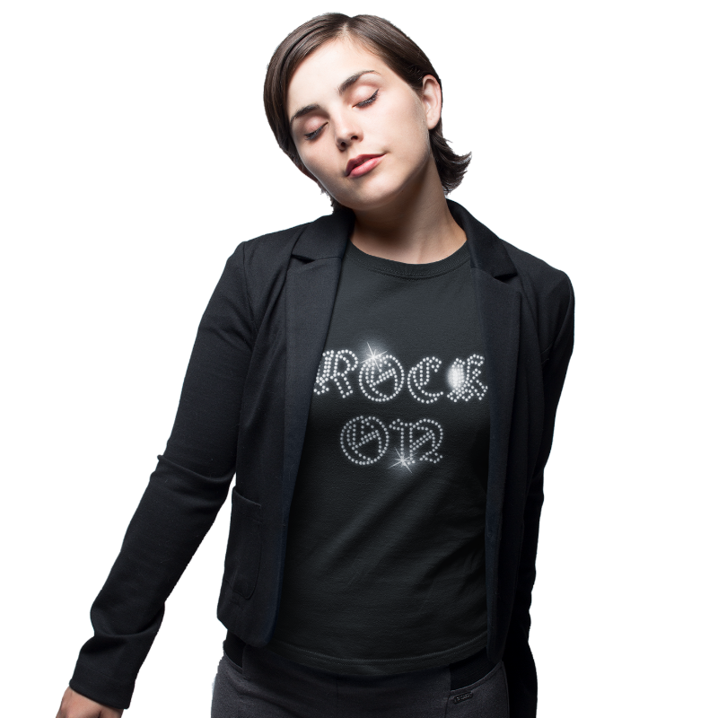 Rock On Crystal Rhinestone Ladies T-Shirt or Vest - Crystal Design 4 U