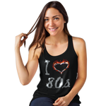 I Love Eighties 80s Crystal Rhinestone Design Ladies T-Shirts or Vests - Crystal Design 4 U