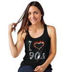 I Love Nineties 90s Crystal Rhinestone Design Ladies T-Shirts or Vests - Crystal Design 4 U