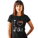 I Love Eighties 80s Crystal Rhinestone Design Ladies T-Shirts or Vests - Crystal Design 4 U