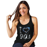 I Love Nineties 90s Crystal Rhinestone Design Ladies T-Shirts or Vests - Crystal Design 4 U