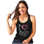 I Love Disco Crystal Rhinestone Design Ladies T-Shirts or Vests - Crystal Design 4 U