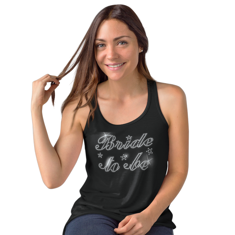 Bride to Be Crystal Rhinestone T-Shirt or Vest - Crystal Design 4 U