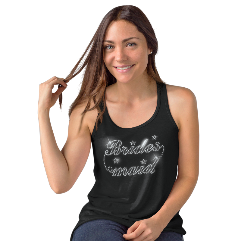 Bridesmaid Crystal Rhinestone T-Shirt or Vest - Crystal Design 4 U