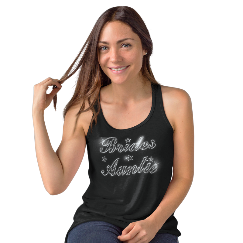 Brides Auntie Crystal Rhinestone T-Shirt or Vest - Crystal Design 4 U