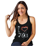 I Love Seventies 70s Crystal Rhinestone Design Ladies T-Shirts or Vests - Crystal Design 4 U