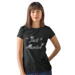 Just Married Crystal Rhinestone Ladies T-Shirt or Vest - Crystal Design 4 U