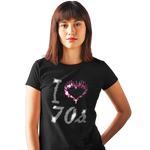 I Love Seventies 70s Crystal Rhinestone Design Ladies T-Shirts or Vests - Crystal Design 4 U
