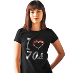 I Love Seventies 70s Crystal Rhinestone Design Ladies T-Shirts or Vests - Crystal Design 4 U