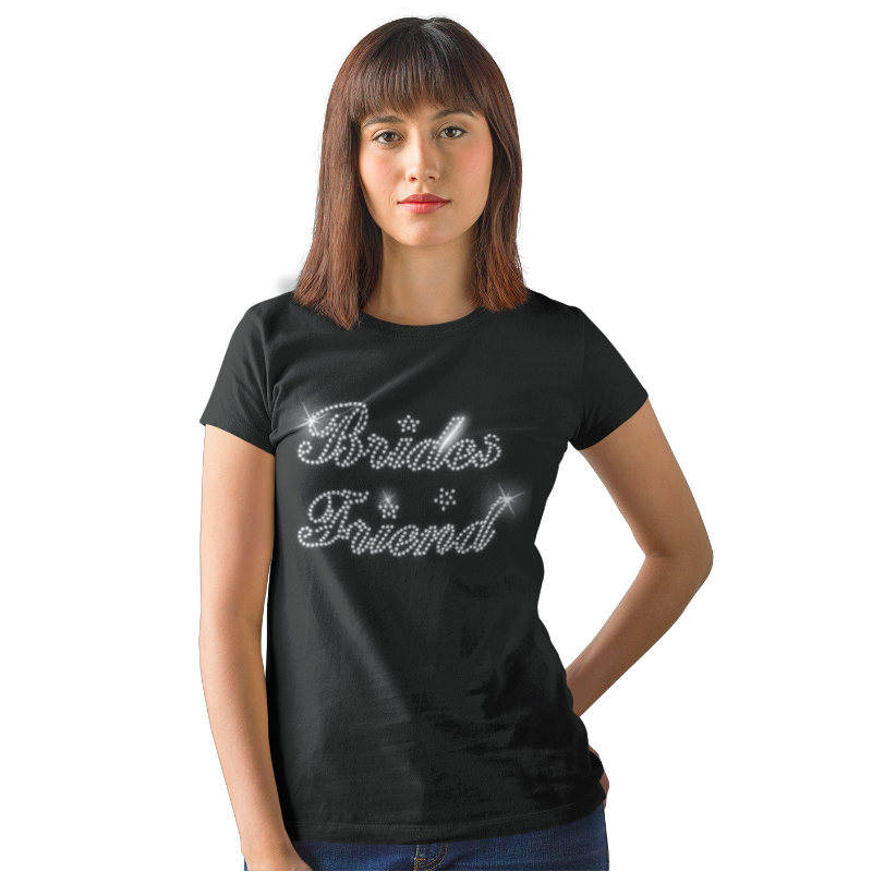 Brides Friend Crystal Rhinestone T-Shirt or Vest - Crystal Design 4 U