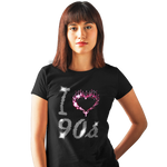 I Love Nineties 90s Crystal Rhinestone Design Ladies T-Shirts or Vests - Crystal Design 4 U