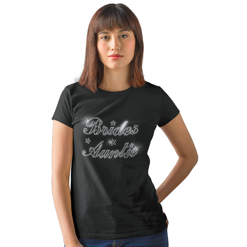 Brides Auntie Crystal Rhinestone T-Shirt or Vest - Crystal Design 4 U