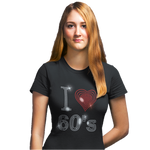 I Love Sixties 60s Rhinestud Design T-Shirts or Vests - Crystal Design 4 U