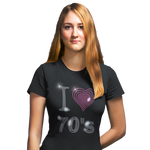 I Love Seventies 70s Rhinestud Design T-Shirts or Vests - Crystal Design 4 U