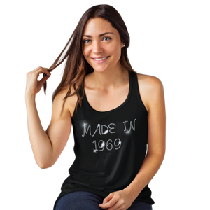 Made in 1969 (50th Birthday) Crystal Rhinestone Ladies T-Shirt or Vest - Crystal Design 4 U