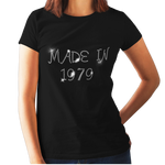 Made in 1979 (40th Birthday) Crystal Rhinestone Ladies T-Shirt or Vest - Crystal Design 4 U