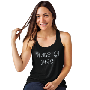 Made in 1999 (20th Birthday) Crystal Rhinestone Ladies T-Shirt or Vest - Crystal Design 4 U