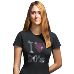 I Love Nineties 90s Rhinestud Design T-Shirts or Vests - Crystal Design 4 U