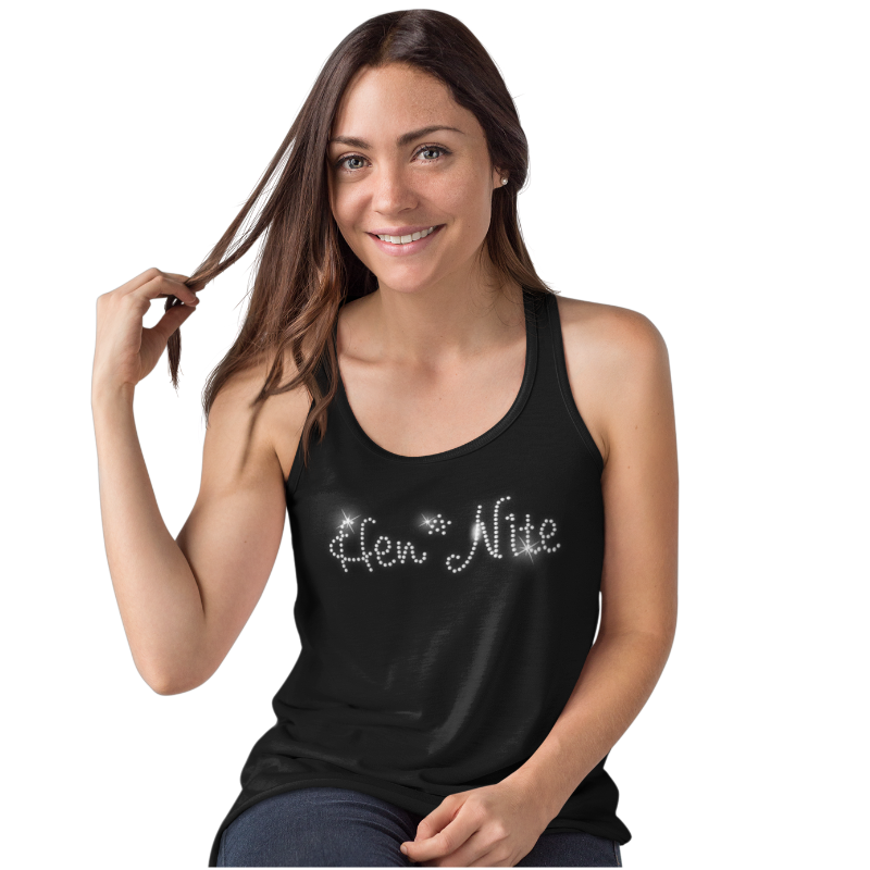 Hen Night Crystal Rhinestone Ladies T-Shirt or Vest - Crystal Design 4 U