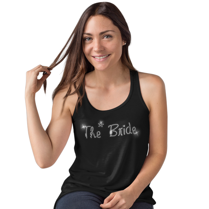 The Bride Crystal Rhinestone Ladies T-Shirt or Vest - Crystal Design 4 U