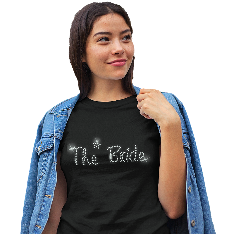 The Bride Crystal Rhinestone Ladies T-Shirt or Vest - Crystal Design 4 U