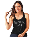Made in 1979 (40th Birthday) Crystal Rhinestone Ladies T-Shirt or Vest - Crystal Design 4 U