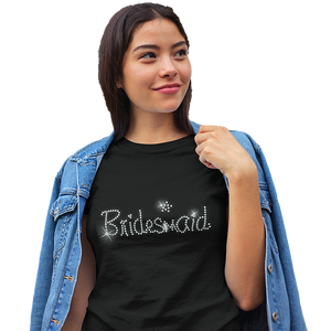 Bridesmaid Crystal Rhinestone Ladies T-Shirt or Vest - Crystal Design 4 U