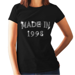 Made In 1998 (21st Birthday) Crystal Rhinestone Ladies T-Shirt or Vest - Crystal Design 4 U