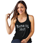 Made in 2001 (18th Birthday) Crystal Rhinestone Ladies T-Shirt or Vest - Crystal Design 4 U