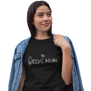 Grooms Mum Crystal Rhinestone Ladies T-Shirt or Vest - Crystal Design 4 U