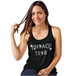 Vintage 1998 (21st Birthday) Crystal Rhinestone Ladies T-Shirt or Vest - Crystal Design 4 U