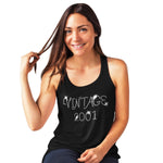 Vintage 2001 (18th Birthday) Crystal Rhinestone Ladies T-Shirt or Vest - Crystal Design 4 U