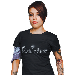 Rock Chick Crystal Rhinestone T-Shirt or Vest - Crystal Design 4 U