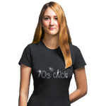 Seventies 70s Chick Crystal Rhinestone Design T-Shirts or Vests - Crystal Design 4 U