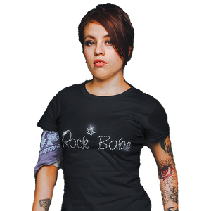 Rock Babe Crystal Rhinestone T-Shirt or Vest - Crystal Design 4 U