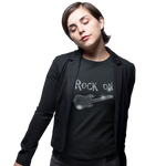 Rock On & Guitar Rhinestud Design T-Shirt or Vest - Crystal Design 4 U