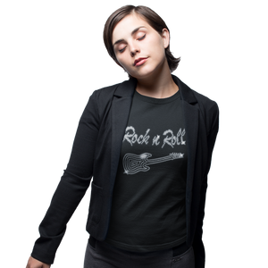 Rock n Roll & Guitar Crystal Rhinestone T-Shirt or Vest - Crystal Design 4 U
