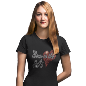Born In The Eighties 80s Crystal Rhinestone T-Shirts or Vests - Crystal Design 4 U