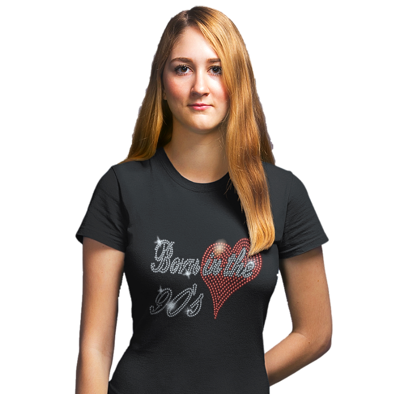 Born In The Nineties 90s Crystal Rhinestone T-Shirts or Vests - Crystal Design 4 U