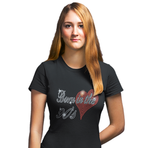 Born In The Nineties 90s Crystal Rhinestone T-Shirts or Vests - Crystal Design 4 U