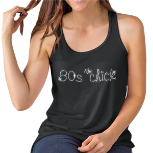 Eighties 80s Chick Crystal Rhinestone Design T-Shirts or Vests - Crystal Design 4 U
