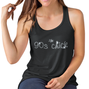 Nineties 90s Chick Crystal Rhinestone Design T-Shirts or Vests - Crystal Design 4 U
