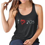 I Love Seventies 70s Crystal Rhinestone Design T-Shirts or Vests - Crystal Design 4 U