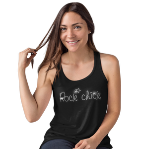 Rock Chick Crystal Rhinestone T-Shirt or Vest - Crystal Design 4 U