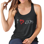 I Love Eighties 80s Crystal Rhinestone Design T-Shirts or Vests - Crystal Design 4 U