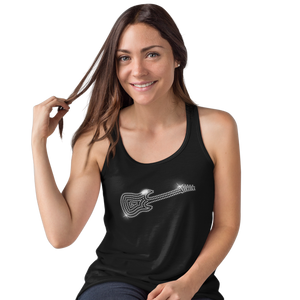 Guitar Crystal Rhinestone Ladies T-Shirt or Vest - Crystal Design 4 U